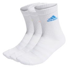 adidas Sportsocken Crew Cushion (Fußgewölbeunterstützung, durchgehend gepolstert) weiss/Logo bunt - 3 Paar